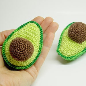 1 piece crochet half avocado ,Crochet play kitchen, Crochet toy food,Play kitchen ,Pretendplay, knitted food, baby rattle, knitted vegies image 1