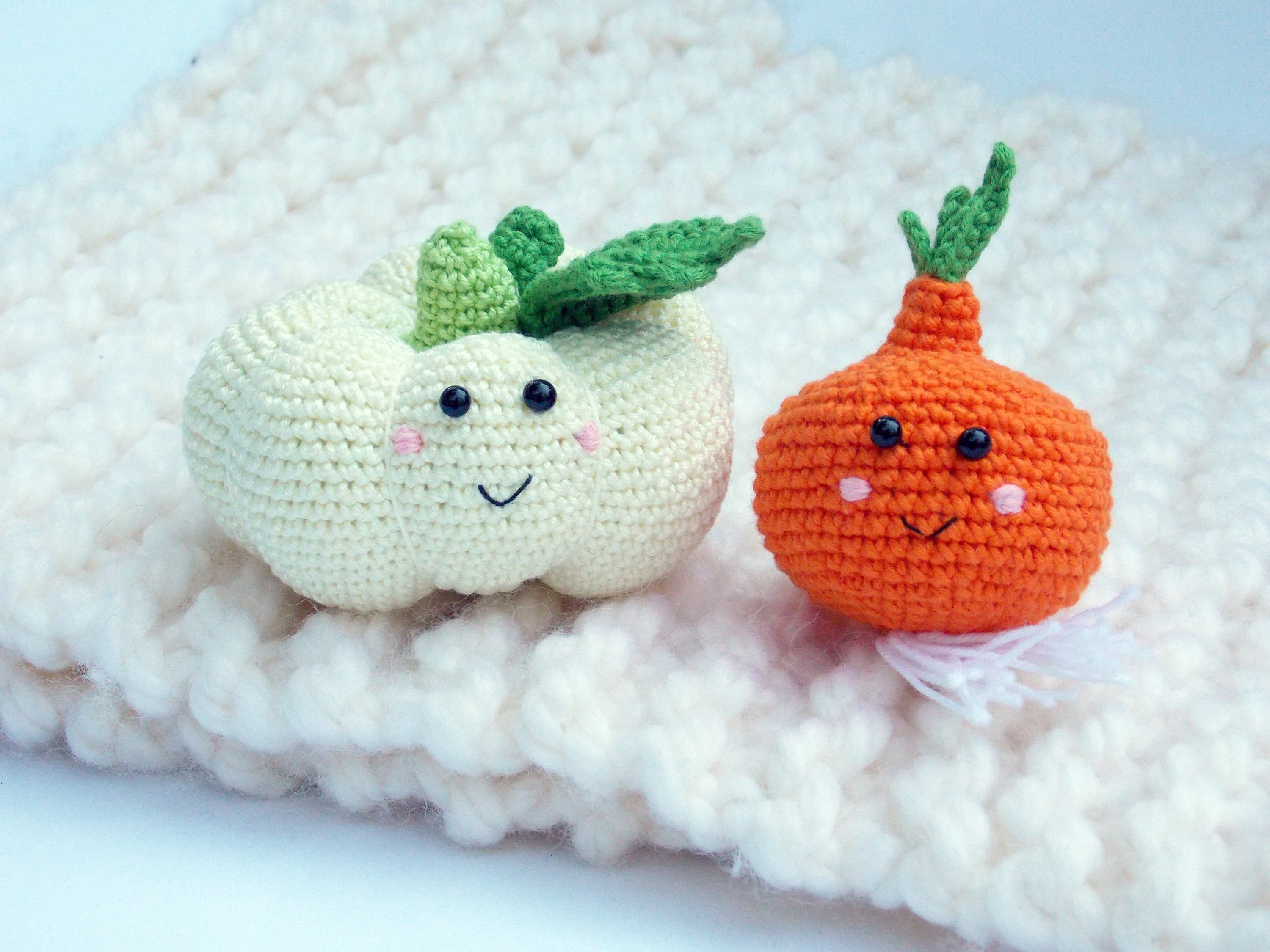 Crochet vegetable rattle vegies 5 Pc Toy pastel | Etsy