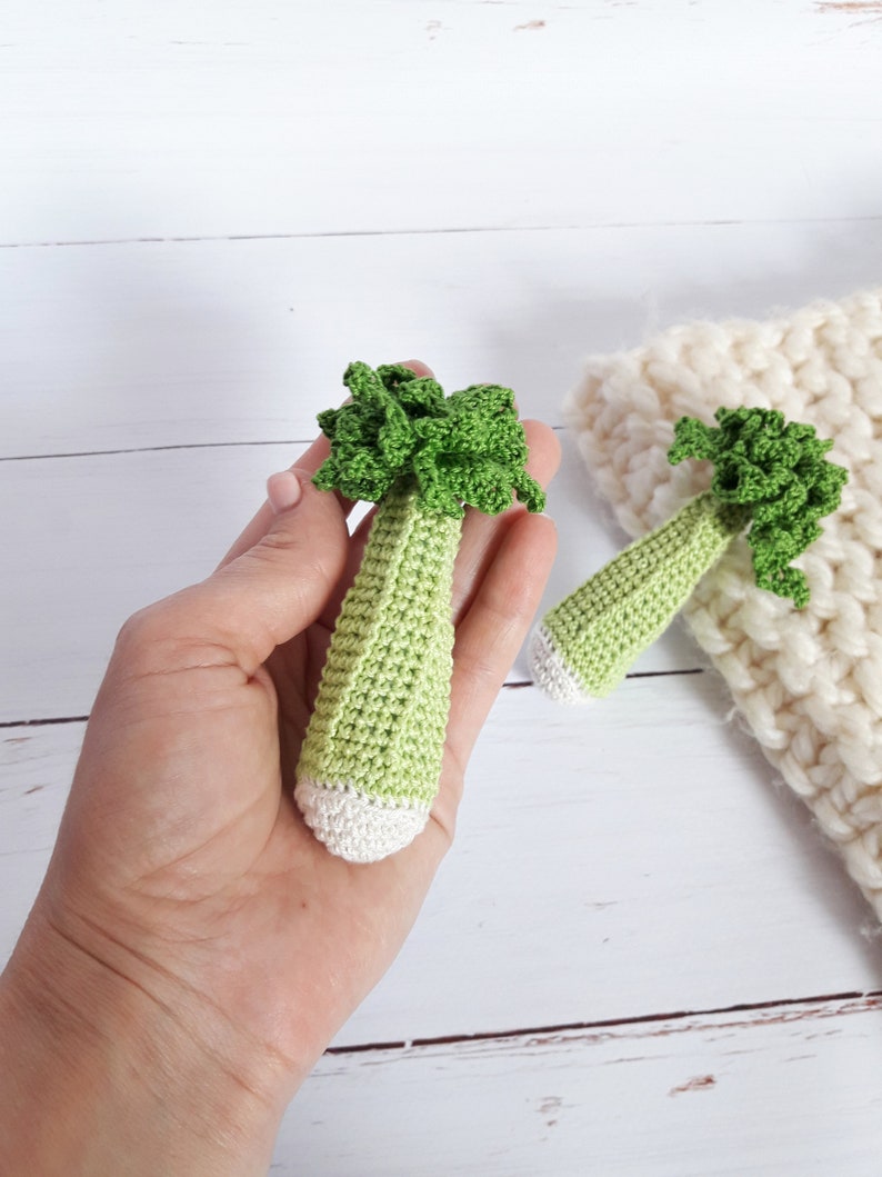 1 piece crochet celery play food kitchen decoration Etsy