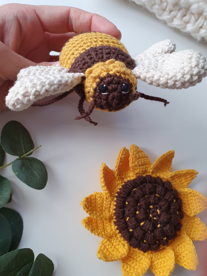 Rattle Bee & Sunflower Rattles Baby showergym Bee Rattle Etsy