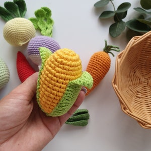 Crochet set vegies,kitchen decor,baby decor, kids gift, play Food Set, baby gym toy,Pretend play,toddler toys, kitchen decor ,knitted food image 9