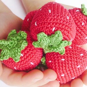 Crochet Strawberry Toy, Strawberry Rattle ,play Food, Kitchen ...
