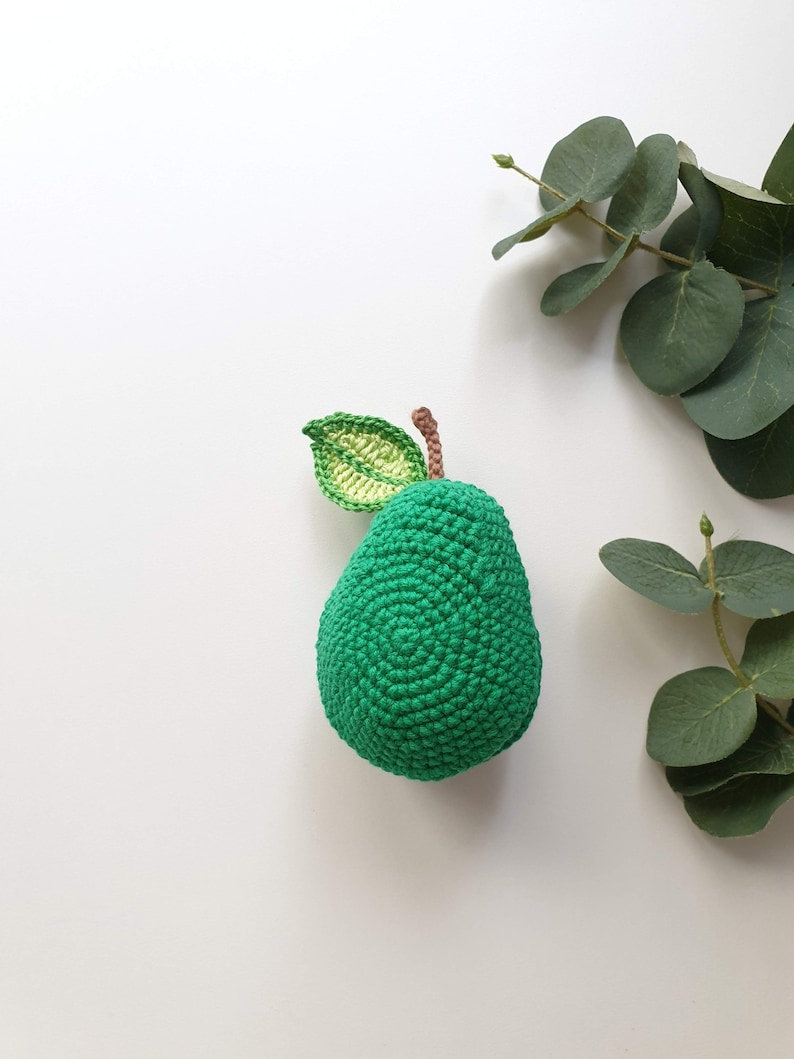 Crochet avocado soft toy, Crochet avocado, Crochet toy food, Play kitchen ,Pretendplay , soft toy, avocado baby toys ,Christmas gift ideas image 2