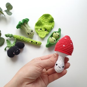 Crochet set vegies kawaii, soft toys,  amigurumi toy,baby decor, kids gift, play Food Set, Pretend play,toddler toys, knitted veggies