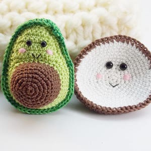 Crochet avocado, coconut 2 pieces, nice avocado decorative decor, room decor, vegetarian gift, crochet toy, kids gift, play Food Set image 4