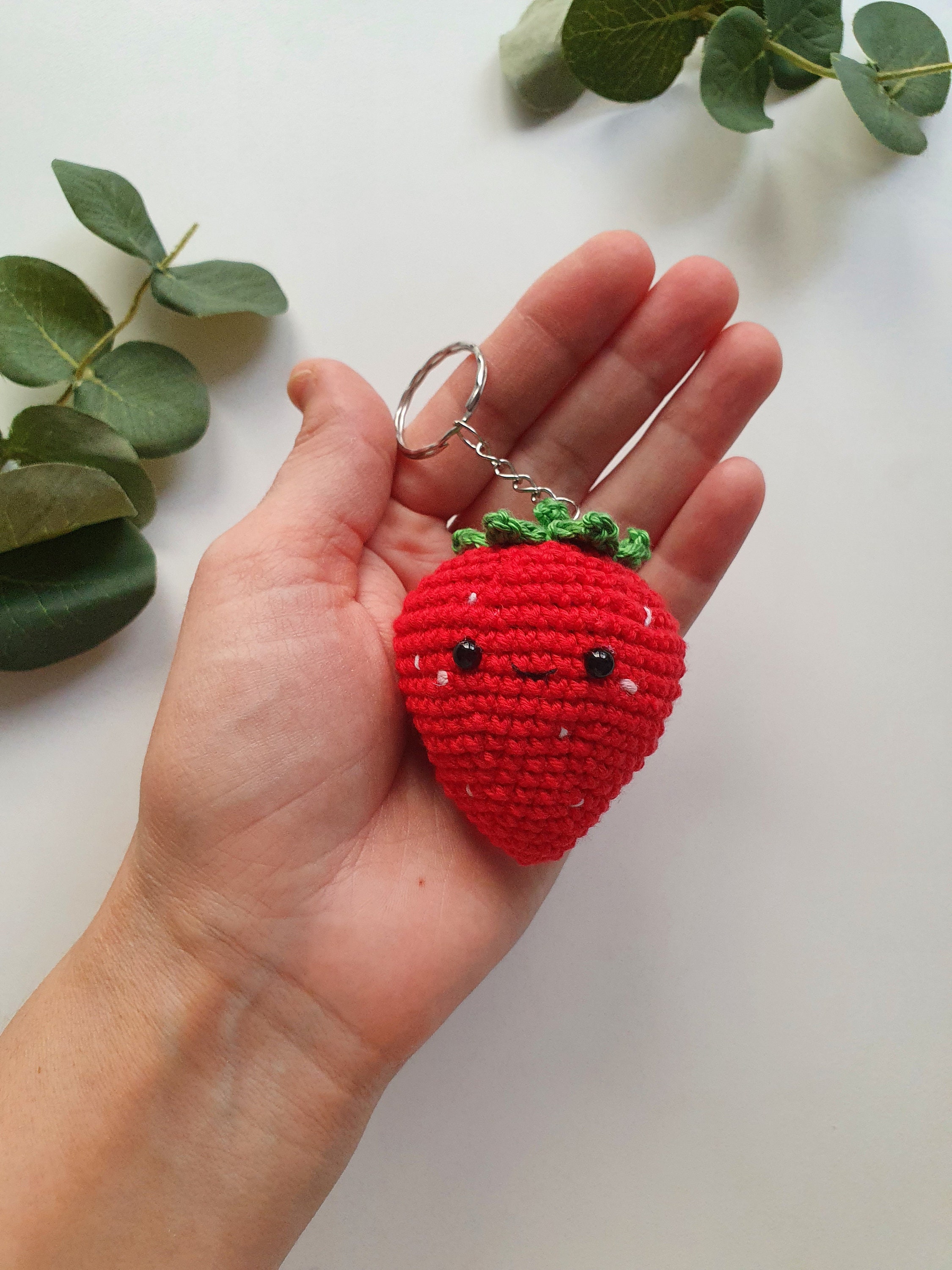 Strawberry Keychain crochet Keychain Crochet Strawberry Amigurumi Strawberry Gift for Her Gift for the Guy Strawberry Kawaii Etsy Canada