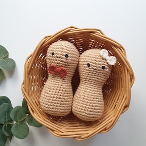 Crochet happy Peanut - Rattle toys, amigurumi soft toy,baby decor, kids gift, play Food Set, baby gym toy,toddler toys,crochet peanut
