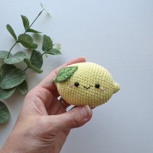 Crochet   lemon 1 pc - Crochet fruits Rattle toys, kids toys, baby decor, kids gift, play Food Set, cute gift, lemon toy,