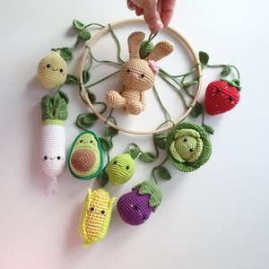 Baby mobile Easter bunny , Baby Mobile, Baby Crib Mobile ,Modern Nursery mobile, nursery decor, crochet fruit, baby shower gift image 7