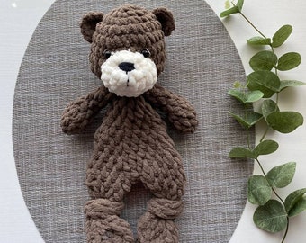 Crochet small bear Snuggler, Very small lovey bear, Crochet bear , bear Snuggler, crochet small bear ,crochet soft  Snuggler