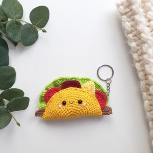 Taco kawaii keychain ,crochet taco, taco keychain,  food kawaii, crochet keychain, food keychain, crochet taco keychain, Easter gift