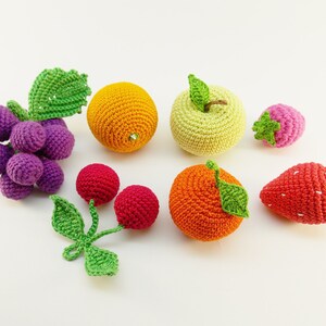 7 pieces - Crochet fruits Sensory toys, kids learning toys, baby decor, kids gift, play Food Set, decorations for the kitchen.