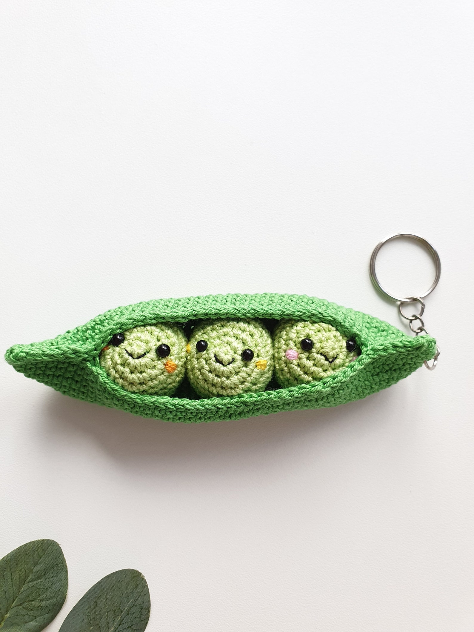 Green Pea Kawaii Keychain crochet Keychain Amigurumi Green Etsy