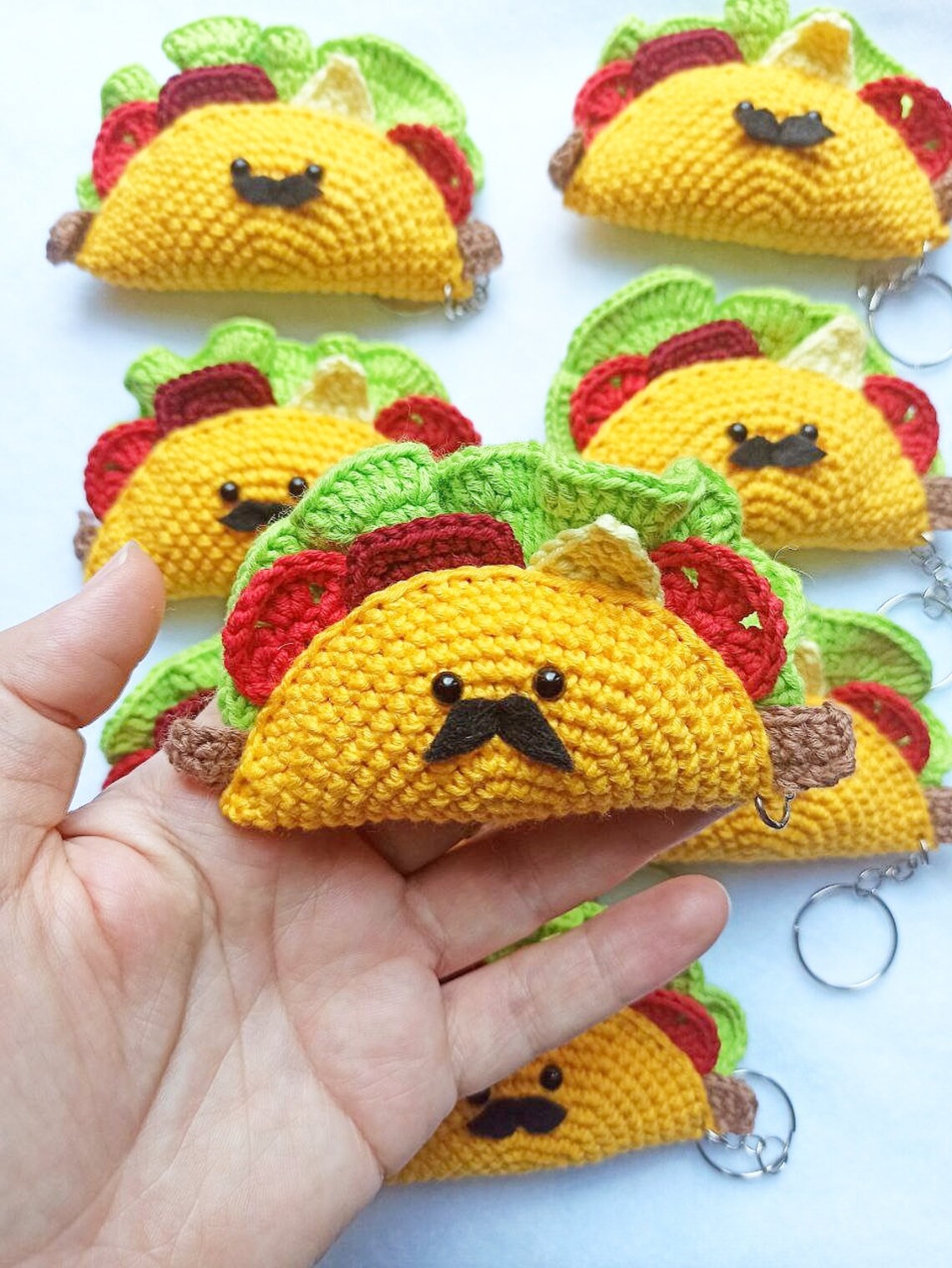 Taco kawaii keychain crochet taco taco keychain food Etsy