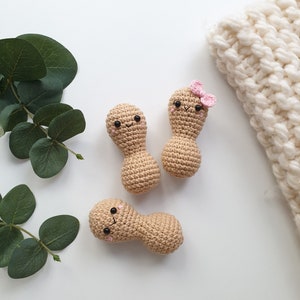 Crochet happy Peanut, Rattle toys,  amigurumi soft toy,baby decor, kids gift, play Food Set, baby gym toy,Pretend play,toddler toys