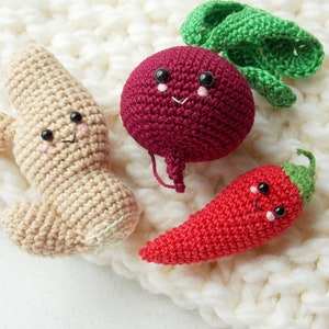 Crochet happy vegies,Rattle toys,  amigurumi soft toy,baby decor, kids gift, play Food Set, baby gym toy,Pretend play,toddler toys