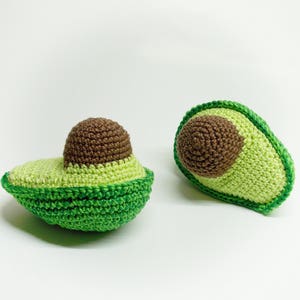 1 piece crochet half avocado ,Crochet play kitchen, Crochet toy food,Play kitchen ,Pretendplay, knitted food, baby rattle, knitted vegies image 4