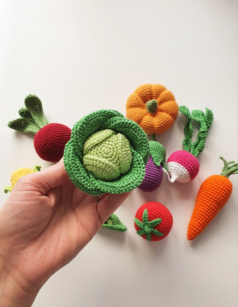Crochet Play Food Set 20 Pcs Kitchen Decor Vegetables and Etsy UK