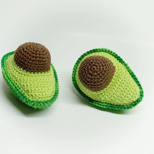 1 piece crochet half avocado ,Crochet play kitchen, Crochet toy food,Play kitchen ,Pretendplay, knitted food, baby rattle, knitted vegies image 3