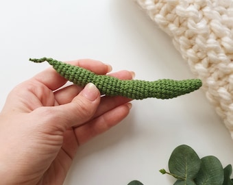 Crochet green beans - 1pcs, Crochet vegetables ,Pretend Play food , kitchen baby toy, Toy Play Kitchen, crochet food toys, knitted vegies