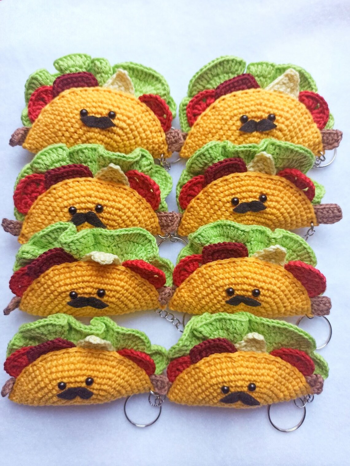 Taco kawaii keychain crochet taco taco keychain food Etsy