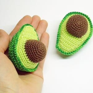 1 piece crochet half avocado ,Crochet play kitchen, Crochet toy food,Play kitchen ,Pretendplay, knitted food, baby rattle, knitted vegies image 5