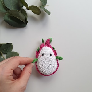 Crochet dragon fruit kawaii - 1 Pc, happy dragon fruit, room decor,Vegan Gift,Crochet baby toy , Crochet decoration , dragon fruit