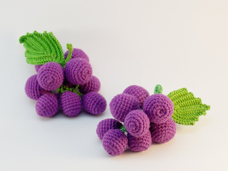 1 Pcs Crochet Grapes Teether Teeth Play Food Kitchen Etsy