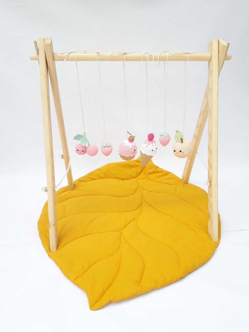 Baby Gym Pink Set Rattles Play Gymbaby Shower Fruits Play Etsy