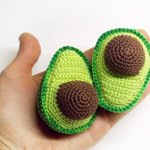 1 piece crochet half avocado ,Crochet play kitchen, Crochet toy food,Play kitchen ,Pretendplay, knitted food, baby rattle, knitted vegies image 7