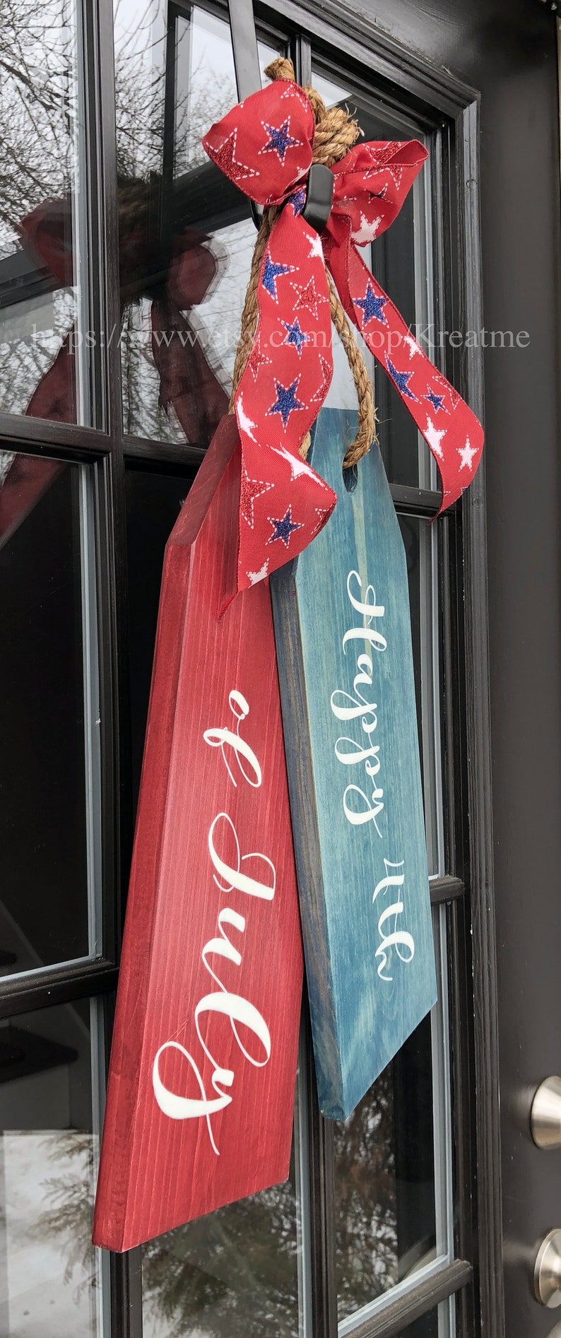 0029 Happy 4th of July Hand Painted Door Hanger Door ...