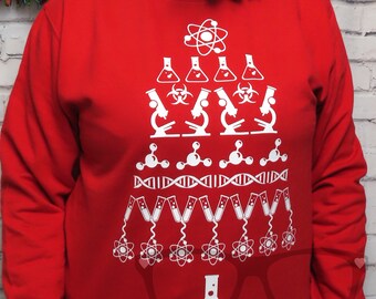 Science Christmas jumper, ugly sweater for scientists and geeks, Christmas sweater, science sweater