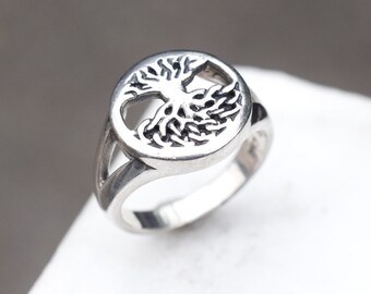 Sterling Silver Tree of Life Ring, Tree Ring, Tree Of Life Jewelry, Sterling Silver Cut Out Tree Ring, Sterling Tree Jewelry, Boho Ring