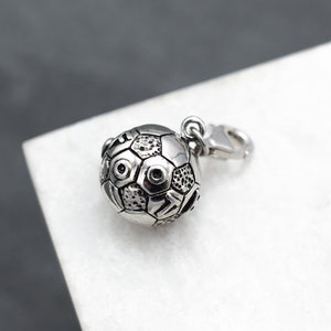 3D Sterling Silver FootBall Charm, Soccer Ball Jewelry, Sterling Soccer Ball Pendant, Soccer Jewelry, 3D Foot Ball Charm, 3D Sterling Charm