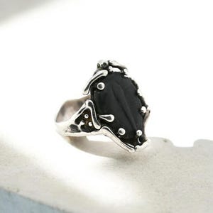 Sterling Silver Brutalist Trilobite Fossil Ring, Sterling Fossil Ring, Brutalist 925 Silver Jewelry, Trilobite Jewelry, Fossil Jewelry