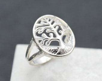 Sterling Silver Tree of Life Ring, Tree Ring, Tree Of Life Jewelry, Sterling Silver Cut Out Tree Ring, Sterling Tree Jewelry, Boho Ring