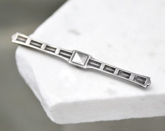 Antique Sterling Silver Unger Brothers Bar Pin, Long Sterling Pin, Simple Sterling Scarf Pin, Silver Bar Pin, Unger Bros Sterling Jewelry