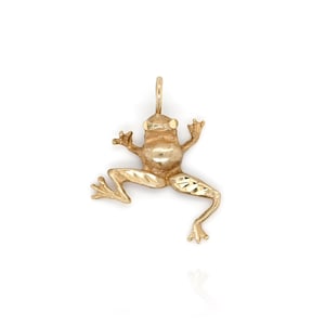 14k Yellow Gold 3D Frog Pendant, Gold Frog Pendant, Frog Jewelry, 14k Yellow Gold Frog, 14k Gold Animal Pendant, 14k Frog Pendant