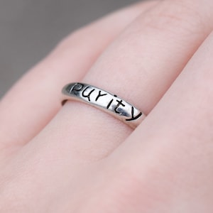 Sterling Silver Purity Band Ring, Love Ring, Sterling Purity Ring, Sterling Love Jewelry, Girlfriend Gift, Sterling Silver Abstinence Ring