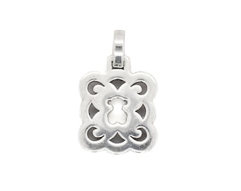Sterling Silver TOUS Cut Out Teddy Bear Pendant, Teddy Bear Jewelry, Sterling Teddy Bear, Bear Pendant, Sterling Silver Bear Pendant