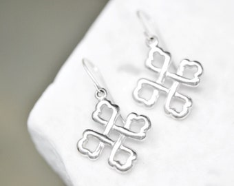 Sterling Silver Celtic Knot Dangle Earrings, Sterling Celtic Earrings, Celtic Knot Jewelry, Irish Earrings, Sterling Irish Jewelry
