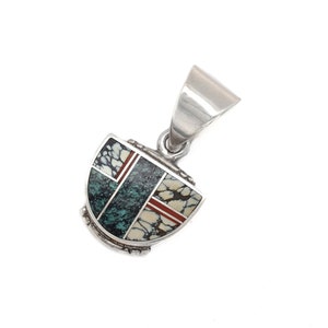 Sterling Silver TRACEY KNIFEWING Turquoise Inlay Pendant, Spiderweb Turquoise Jewelry, Tribal Necklace, Ray Tracey Knifewing Jewelry