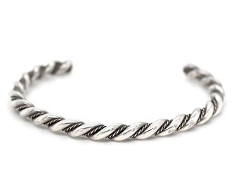 Sterling Silver Unisex Rope Cuff Bracelet, Sterling Rope Cuff, Twisted Sterling Silver Cuff Bracelet, Men's 925 Silver Cuff, Men's Jewelry