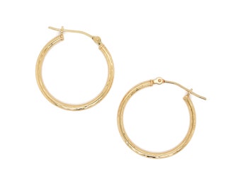 Boucles D'oreilles Créoles Or Jaune 14 Carats - Modernistes - Fermoir Anglais