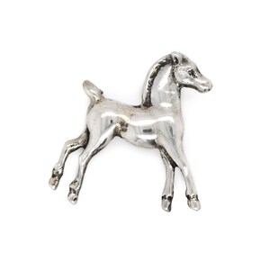 1940s Sterling Silver Foal Brooch, Sterling Equestrian Jewelry, Sterling Horse Pin, Sterling Silver Horse Brooch, Antique Horse Jewelry
