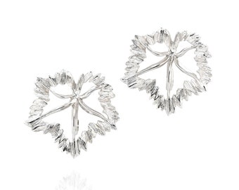 Boucles D'Oreilles Vintage Clips NAPIER - Cristal Violet Sur Métal Argenté - Occasion