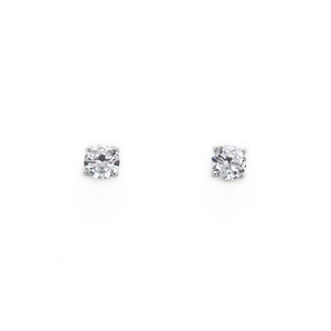 Sterling Round CZ Stud Earrings, Round Brilliant Gemstone Studs, 925 CZ Gemstone Earrings, Fake Diamond Earrings, Cubic Zirconia Studs
