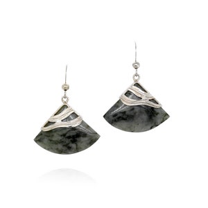 Sterling Silver Jay King Desert Rose Green Agate Earrings, Sterling Agate Earrings, Desert Rose Trading Jewelry, DRT Earrings, Agate Jewelry