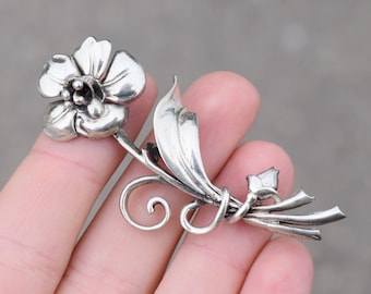 Silver 925 Rose Flower Design ブローチ Silver 925 Rose Flower Design ブローチ il_fullxfull