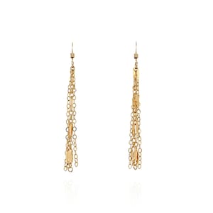 14k Gold Fill Chain Dangle Earrings, Minimalist Gold Earrings, Delicate Gold Earrings, Gold Fringe Dangle Earrings, Waterfall Earrings